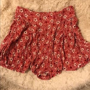 Red Floral Shorts